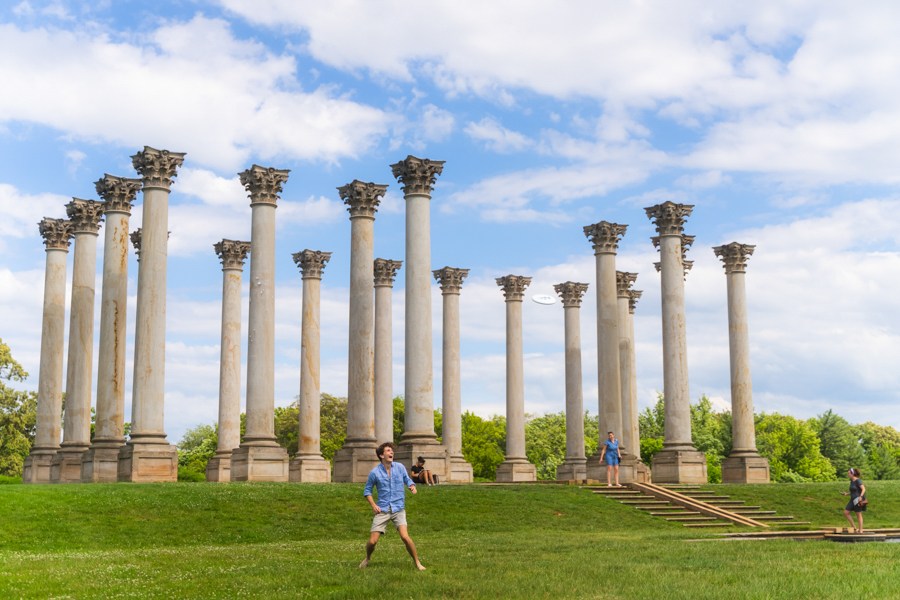 People outside at the National Arboretum