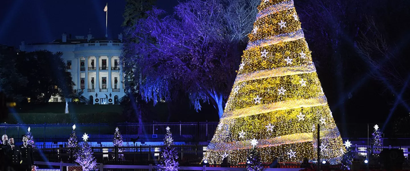 Photo captured from the National Christmas Tree Lighting ceremony outside of The White House