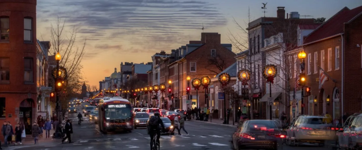 M Street at dawn in Georgetown