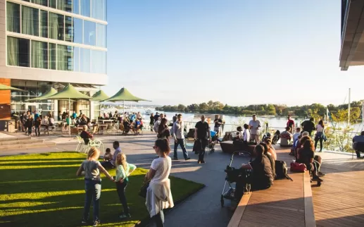 Families at the Hyatt House Washington hotel at The Wharf - The best kid-friendly hotels in Washington, DC